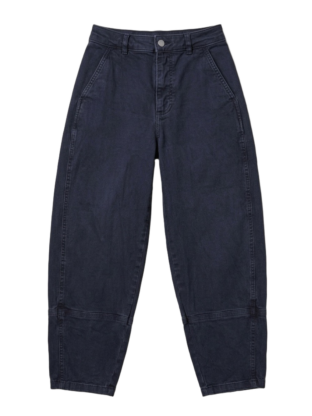 Everlane Navy Utility Barrel Pants High Rise Cropped Relaxed Size 4